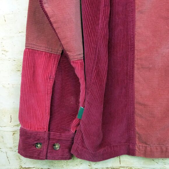 Urban Outfitters Corduroy Shacket Mens M Red Color Block Button Shirt Gorpcore - Picture 10 of 13